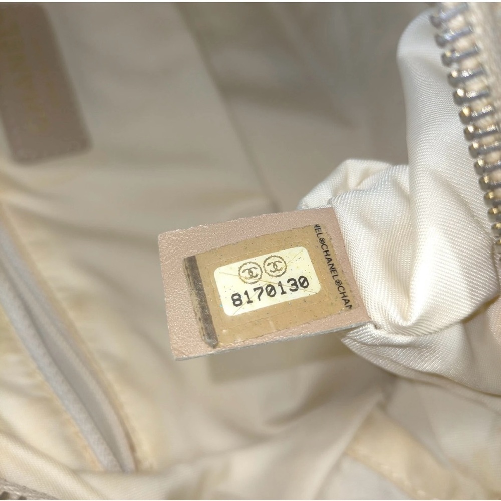 Chanel Hand Bag Beige Canvas Leather Woman Authentic Used - Picture 9 of 10